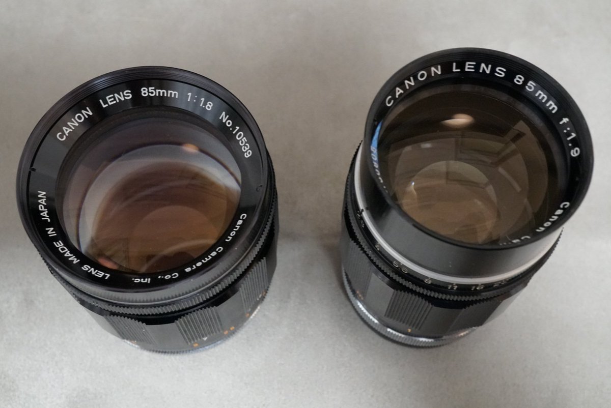 今日のオールドレンズはCanon Lens 85mm f1.9の黒鏡胴。1951年に 