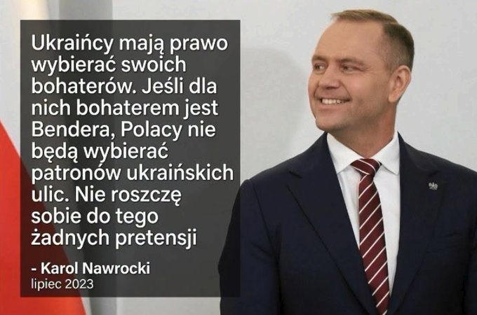 PeterSon74_X's tweet photo. @donaldtusk Batyr uważa, że Ukraina ma prawo wybierać sobie bohaterów, Nawrocki odbiera za to ordery. Rozdwojenie jaźni to straszna choroba. https://t.co/mymv1kV1k5