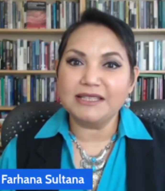 NizNellie3's tweet photo. 🚨 As long as I'm allowed on this platform, I'll remind everyone about Syracuse University "professor" Farhana Sultana, an invader from Bangladesh.

In October of 2025 our State Department declared, "the United States has no obligation to host foreigners that wish death on Americans."  

Well, they missed this bum. 

If you pay taxes, you should absorb what this "Professor of Climate Change," wrote hours after Charlie Kirk, AN AMERICAN CITIZEN, was brutally murdered on a college campus.

"Rest in p*ss. Give him what he valued; no empathy. He's a genocidal, white supremacist. He and his ILK can rest in p*ss."     

She tweeted even more vile garbage hours after Charlie was murdered, but I'm sick to my stomach reading her garbage.  

A professor from BANGLADESH couldn't even control her hatred for an American citizen for one day.

Syracuse University fleeced taxpayers for nearly $100 MILLION last year. They gave her over 120 days of taxpayer-funded paid-leave after she celebrated Charlie's ass*ssination.

This is what's being unleashed on American students.

Since September of 2025, our Department of Education has had no comment.

@EDSecMcMahon @StateDept @DHSgov @TPUSA