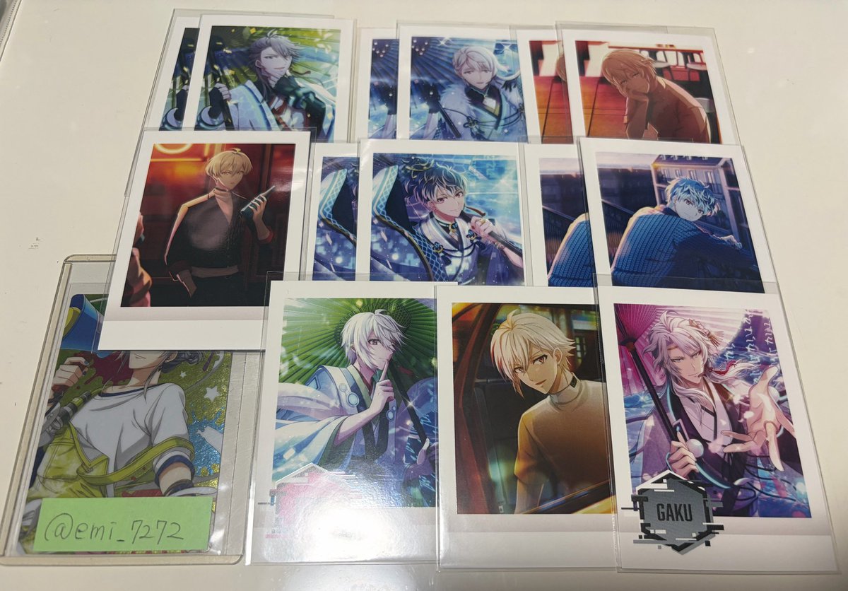 emi_7272's tweet photo. 【交換】アイナナ ぱしゃこれ 16

譲:箔→環
N→一織、大和、三月、陸、楽、天、百、悠、巳波、虎於

求:箔→トウマ
N→千、トウマ

サイテクトウマは記念日トウマ同数含む場合のみ

大阪市内(固定ポス参照)手渡し
郵送(Nのみは2:2〜)

よろしくお願い致します https://t.co/FtIkOoeYZr