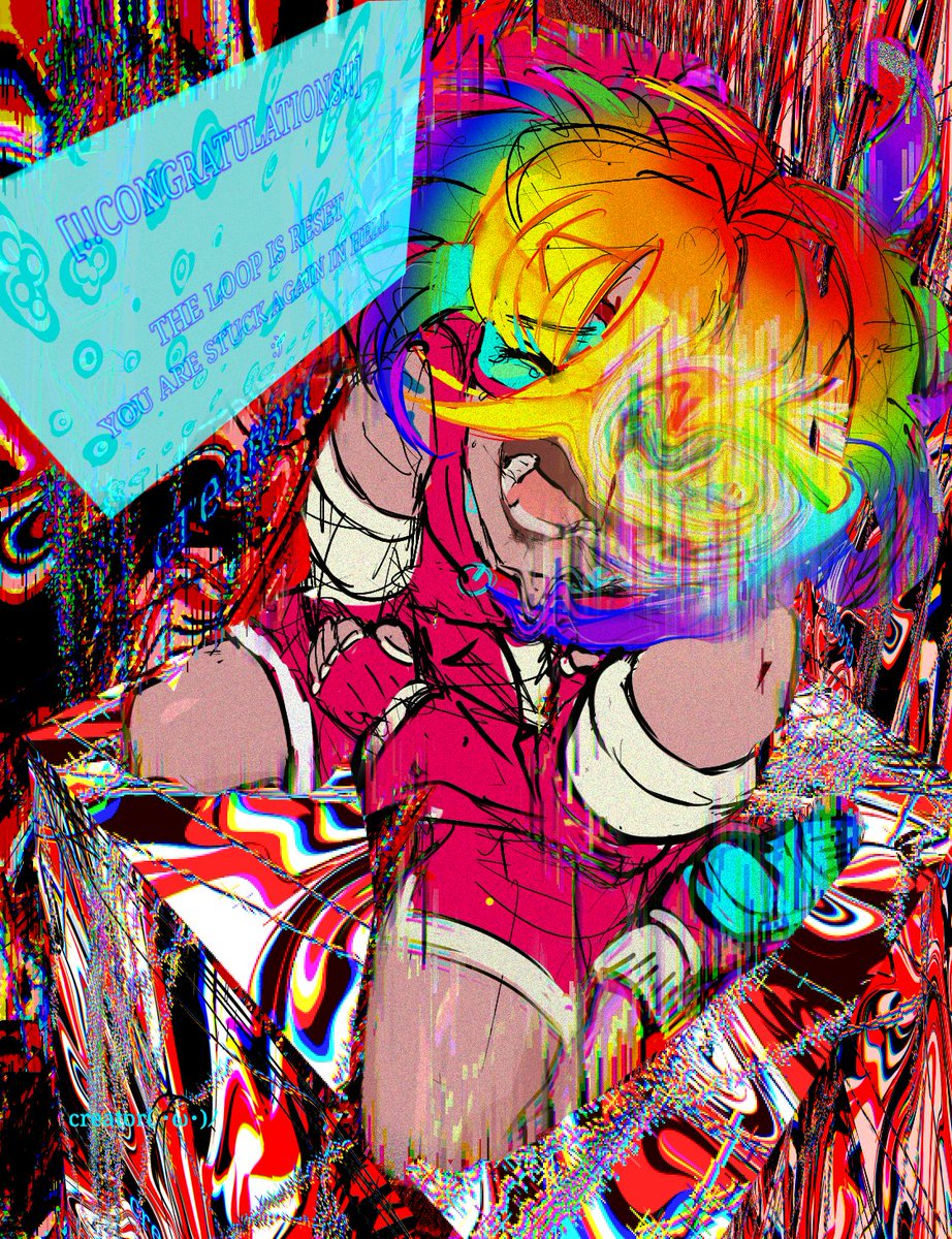 CreatorOwo's tweet photo. [!!CONGRATULATIONS!!]

「THE LOOP IS RESET」
「YOU ARE STUCK AGAIN IN HELL」
「:)」

#rkgk #女の子 #オリジナル #illustrationㅤ  #selfinsert #oc https://t.co/FyQV2edTja