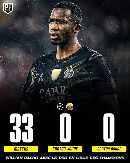PrinceduParc's tweet photo. Willian Pacho. 🤷

2 Champions League de suite gagné sans avoir reçu de carton jaune et  carton rouge ! 

Il est le meilleur défenseur au monde actuellement mais on te parle de Van Djik... 🤷 https://t.co/0zXIFIrPZV