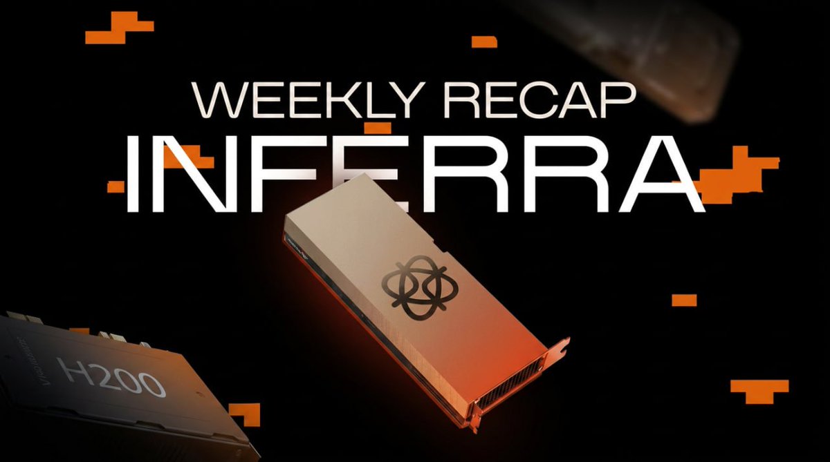 InferraTrade's tweet photo. Inferra - week update

Shipped this week:

- Perpetual futures live end-to-end on devnet - 6 markets (H100, H200, A100, MI300X, B200, A5000), full position lifecycle tested: open, close, liquidation, oracle-priced.
- GPU purchase via escrow confirmed working end-to-end - order, fund lock, delivery, payout split between provider and protocol.
- Provider bonding and on-chain reputation live.
- Whitepaper v1.0 published.
- Privacy Policy and Terms of Use added (draft, legal review pending).

Mainnet status: GPU purchase from verified providers is the current mainnet scope - escrow, delivery, and provider onboarding. That's what's going live first. Futures, staking, and buyback stay on devnet until then.