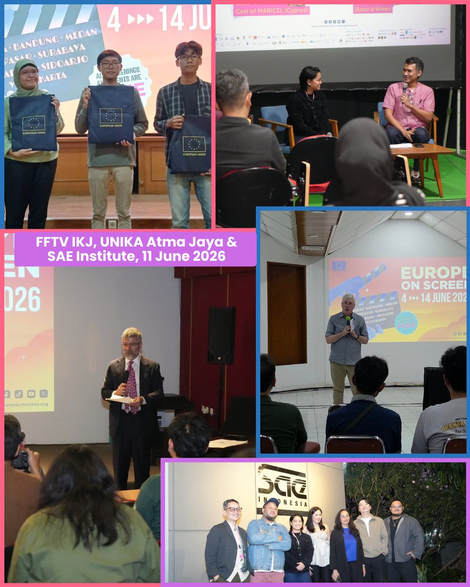 EuropeonScreen's tweet photo. #EoS26 Recap: 11-13 June 2026 in Jakarta and other cities 🤩🎬🍿

@uni_eropa

#FilmFestival #FilmScreening #EuropeanCinema #PemutaranFilm https://t.co/by4AMtICUn