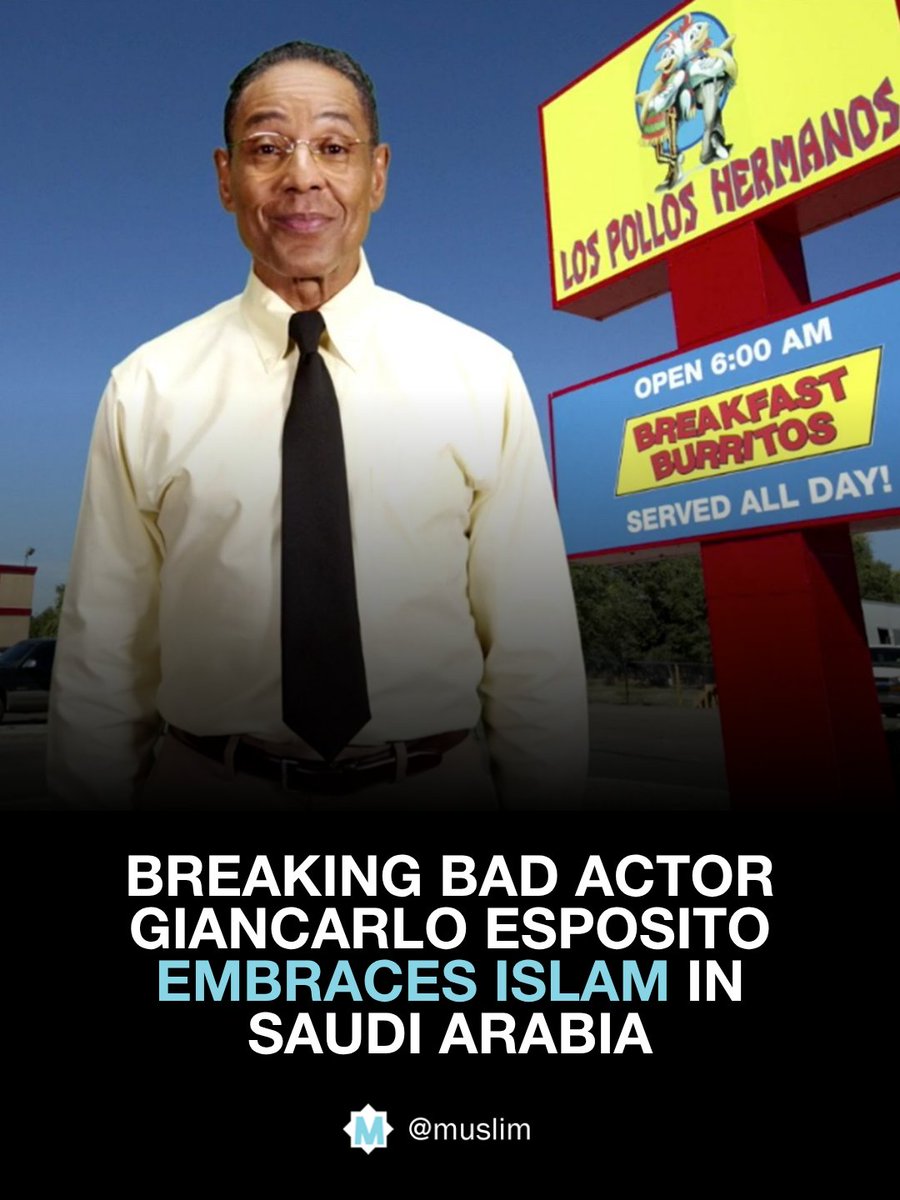 Muslim's tweet photo. ☝🏽Giancarlo Esposito has converted to Islam after filming in Saudi Arabia.

The actor is most well known for playing Gus Fring in ‘Breaking Bad’, ‘Better Call Saul’ and Stan Edgar in ‘The Boys’ https://t.co/zOhPETonc4