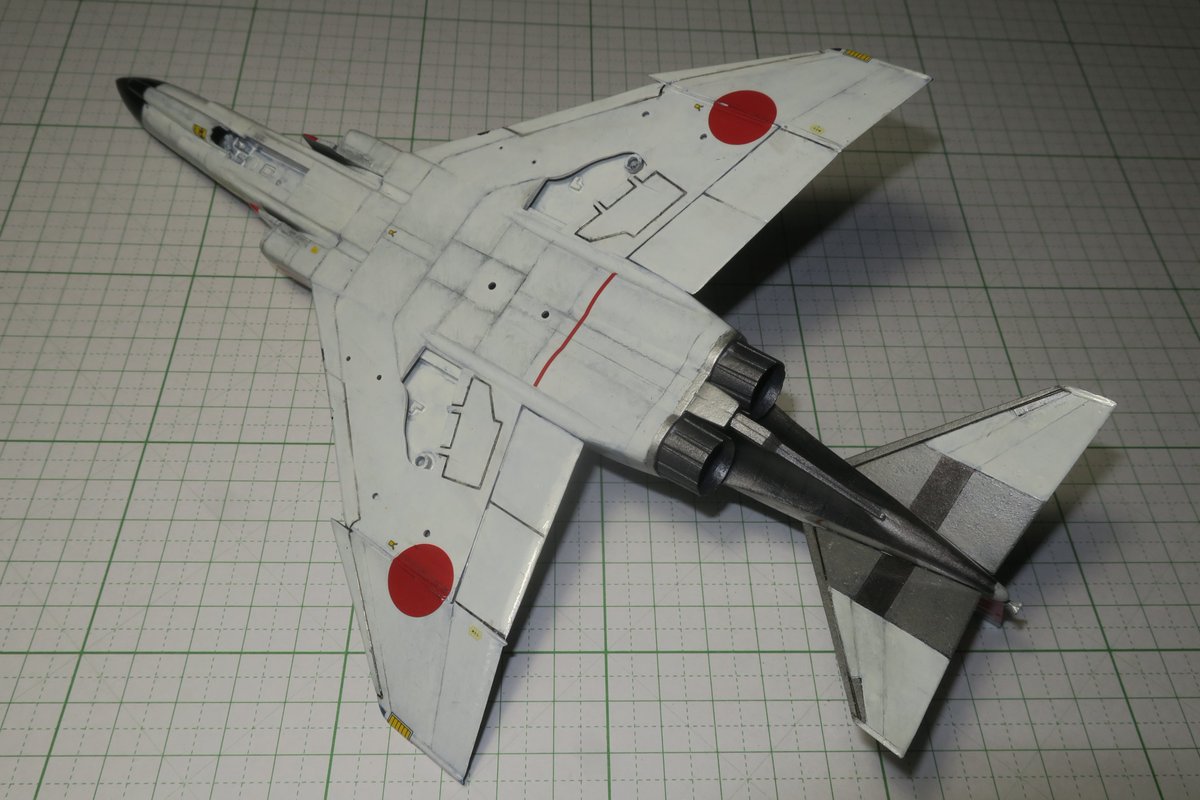 nyoshinori's tweet photo. #hasegawa 1/72 #MD #F-4EJ #Phantom II （その22）。スタビレーターを付けて『士の字』になりました。#plamodel #scale72 #scaleaircraftmodel #scaleaircraftmodelling #scalemodel #scalemodelling #straightfromthebox #スケールモデル #プラモデル #模型 #素組み #飛行機模型 #牛歩モデリング https://t.co/lGX0rhu2oC