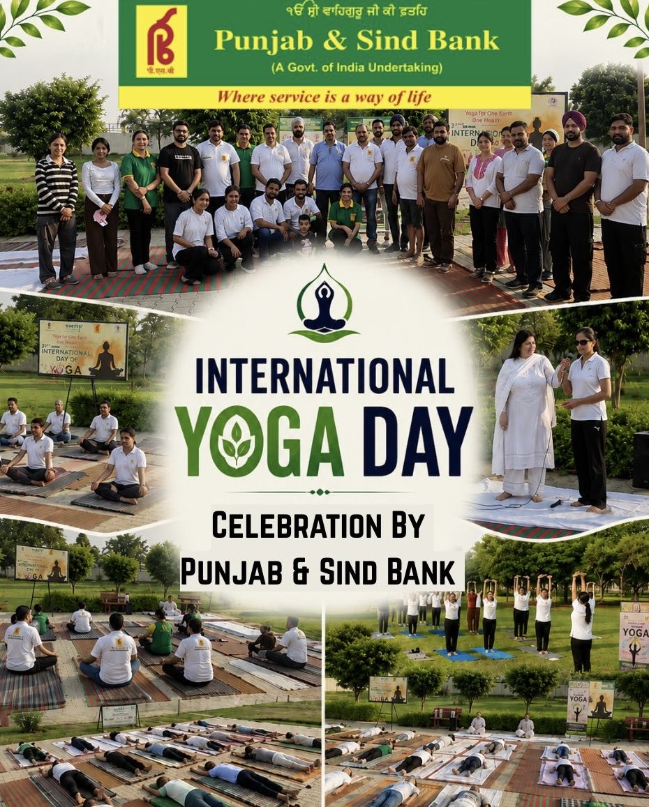 PSBIndOfficial's tweet photo. Together in wellness, united in purpose. 🌿

On International Yoga Day, we embraced the power of yoga to promote health, mindfulness, and harmony for a better tomorrow.

🧘International Yoga day Celebration by Punjab & Sind Bank — Where Service is a Way of Life.

#InternationalYogaDay #PunjabAndSindBank  #PSB #WellnessAtWork #WhereServiceIsAWayOfLife