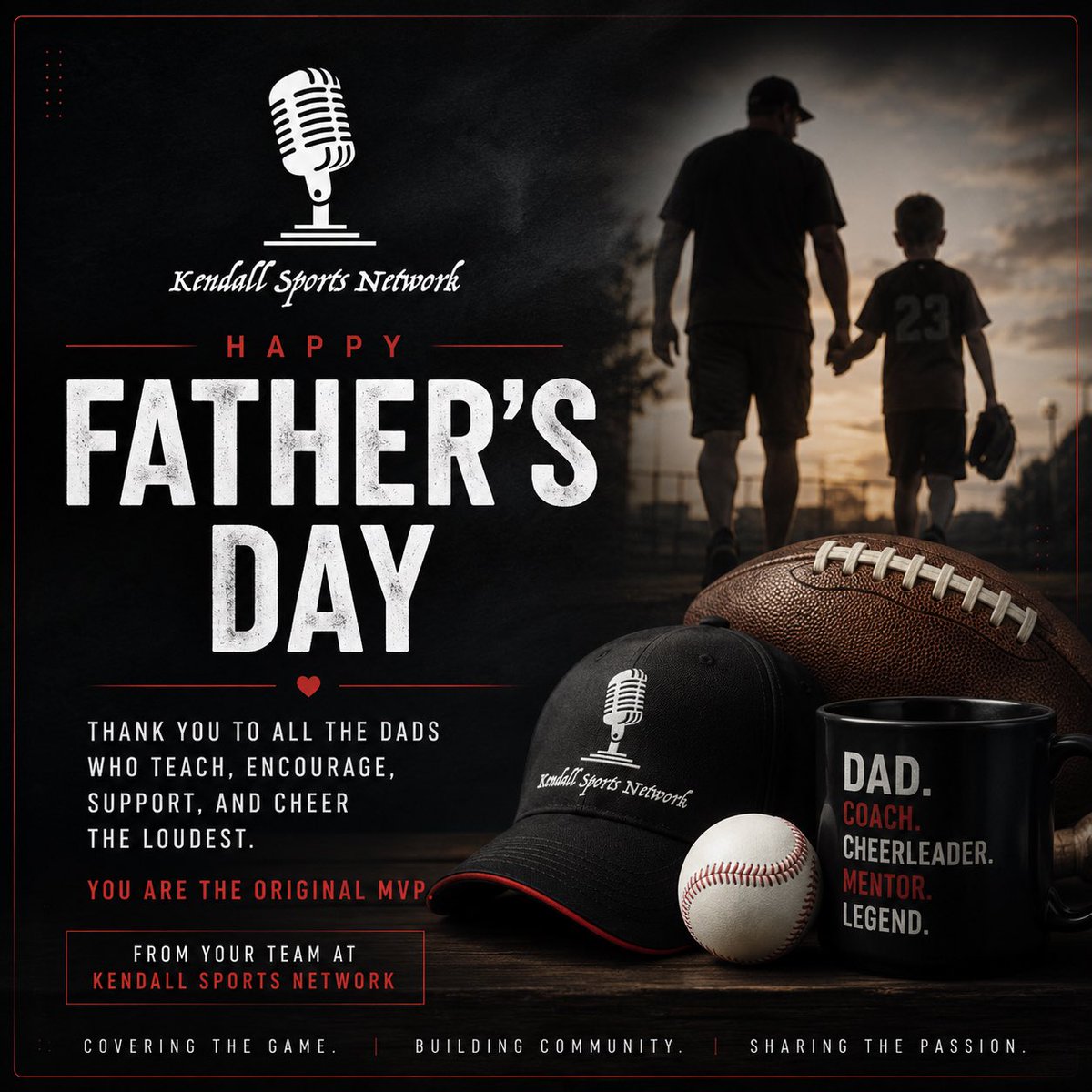 KSN_Sports_Net's tweet photo. Happy Father’s Day to the dads who taught us to throw a ball, cheer too loudly, blame refs, &amp; turned every car ride into a sports show.

Today we celebrate the real MVPs.

Happy Father’s Day from @KSN_Sports_Net 

 Who’s the sports-loving dad that made an impact on your life? https://t.co/kjEaLME50G