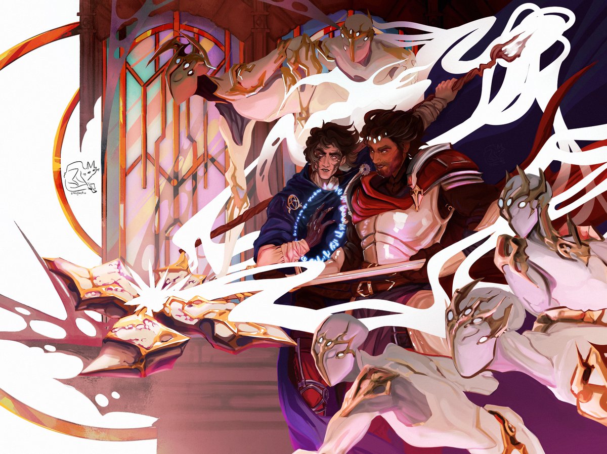 miciofurestico's tweet photo. DnD Jayvik AU with Paladin Jayce and Warlock Viktor I did for the jayvikholidayexchange2025 (for @/artandmartini)
#jayvik https://t.co/XqPOh0Iheb