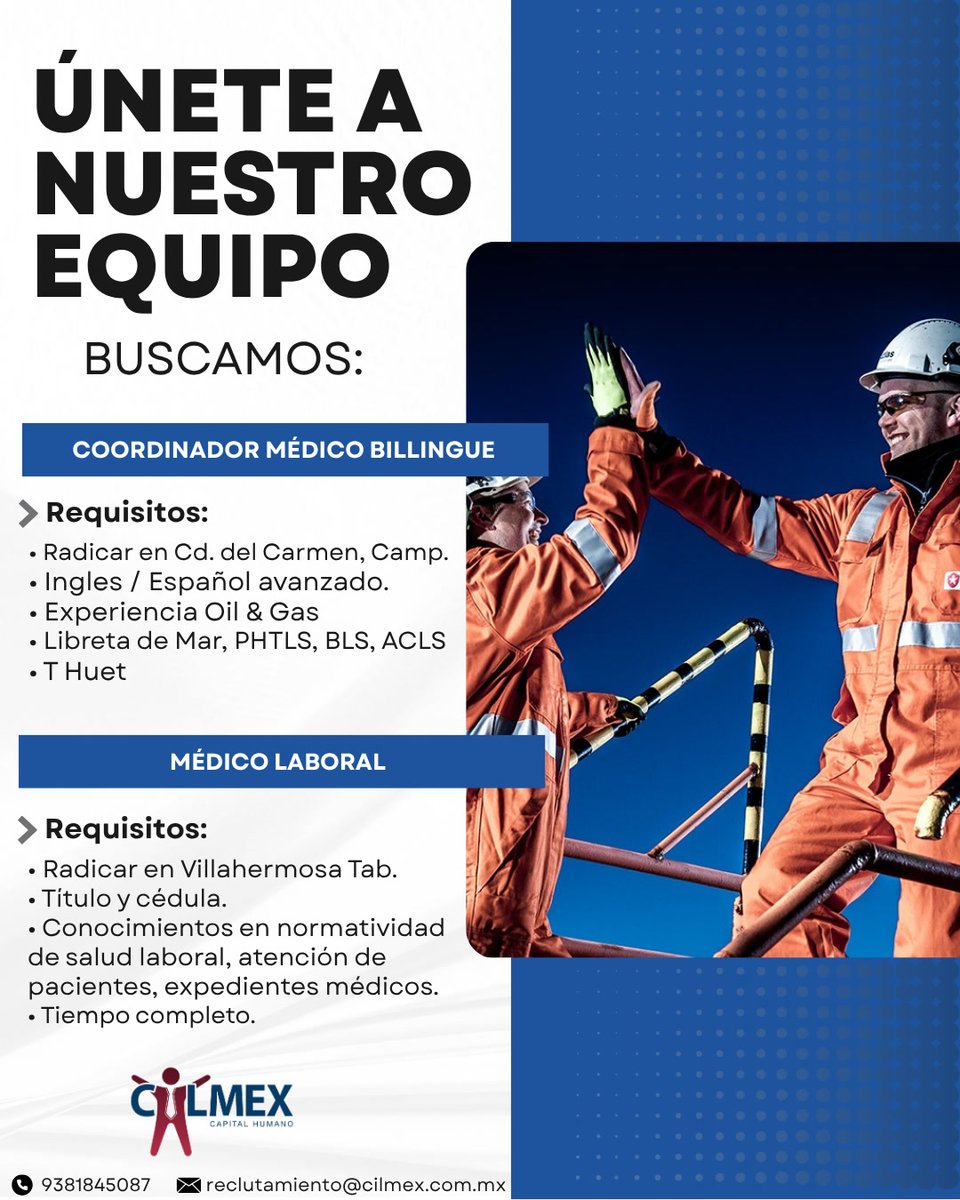 BeBeRaJe's tweet photo. 📢 Ofertas Laborales:

📍 Ciudad del Carmen, Camp.
🩺 Coordinador Médico Bilingüe

📍 Villahermosa, Tab.
🩺 Médico Laboral https://t.co/P8rygp43Dt