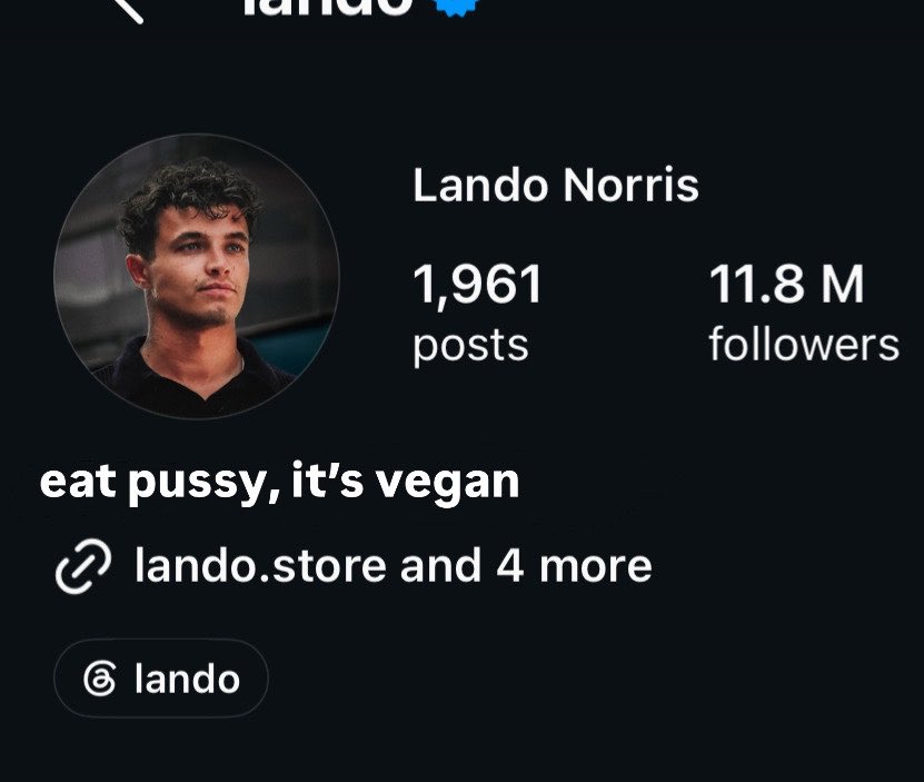 lnfourss's tweet photo. LANDO CHANGED HIS INSTAGRAM BIO ON MY GOD😭😭 https://t.co/K7NfRQEz6u