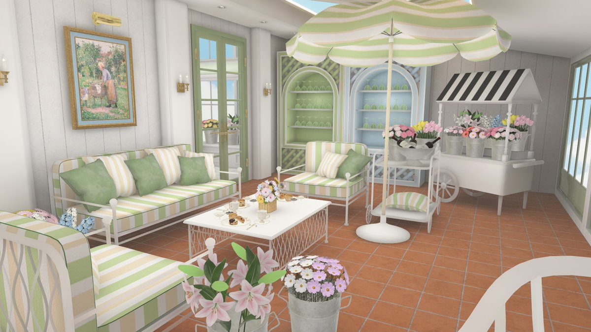 tokiwailm's tweet photo. La Fille Flower Cafe　―By テンコ・モリ
カフェ併設のフラワーショップをイメージした、様々なお花とパステルな部屋のアセットのサンプル展示ワールドです。

https://t.co/fDCNiHtiQM
#VRChat_world紹介 #VRChat https://t.co/uiZf1jjxJx