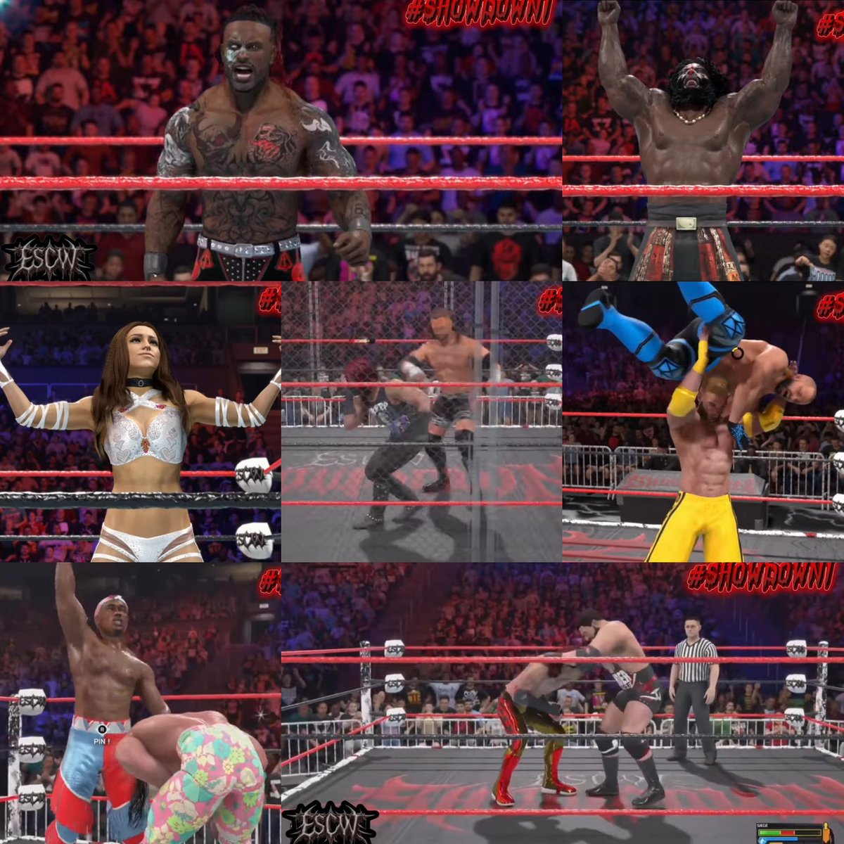 ACWAPEX's tweet photo. What a brilliant show ESCW Showdown Episode 1 turned out to be. Next week for Episode 2 @jabaribaker2025 makes his ESCW Showdown debut &amp; ESCW Owner Kyi “The Wolf” Killings makes an announcement with all the ESCW Championship titles #ESCW #ESCWShowdown #caw #cawwrestling #wwe2k26 https://t.co/BJbsMvBnjy