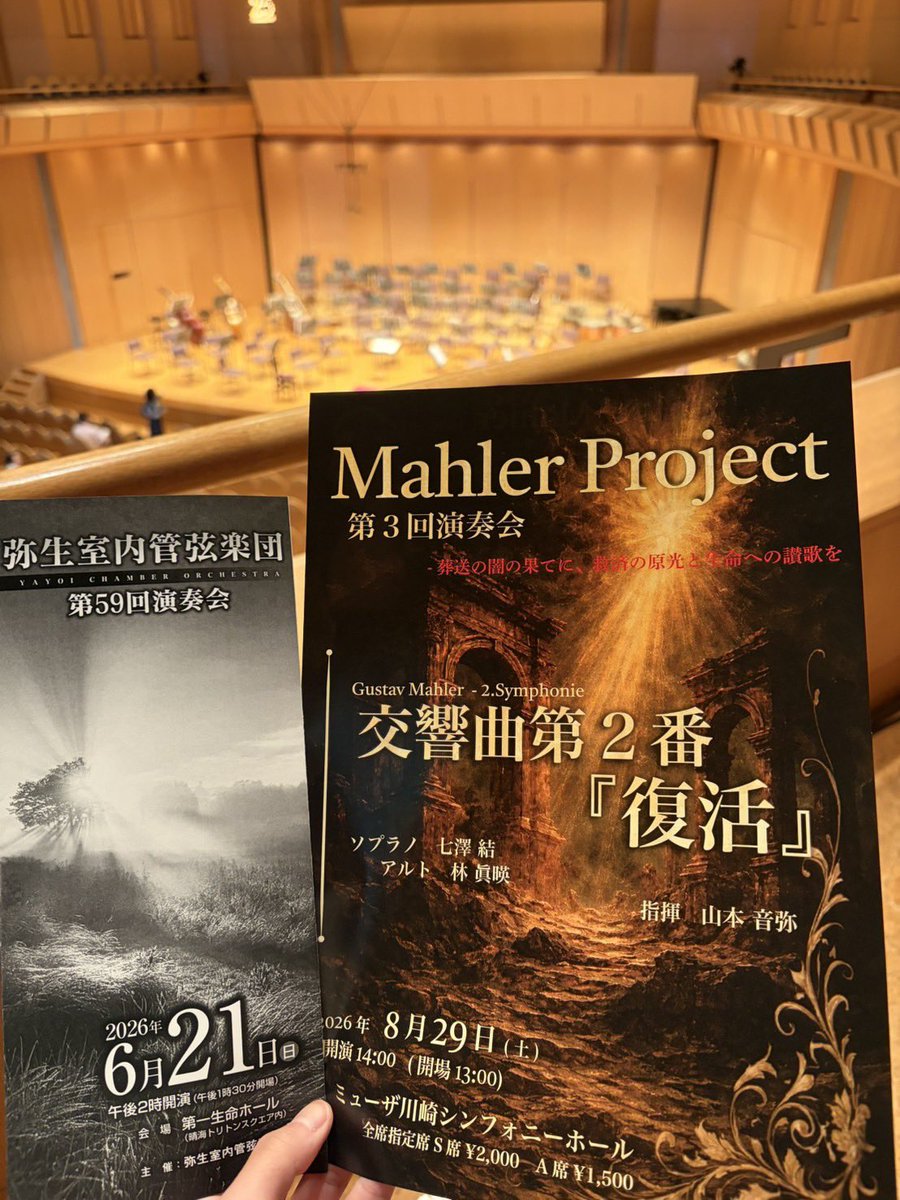 MahlerProject's tweet photo. 第一生命ホールでは、弥生室内管弦楽団様へ挟み込みさせて頂きました✨️

ご盛会おめでとうございました🙇‍♂️ https://t.co/EGn9c7xGEc
