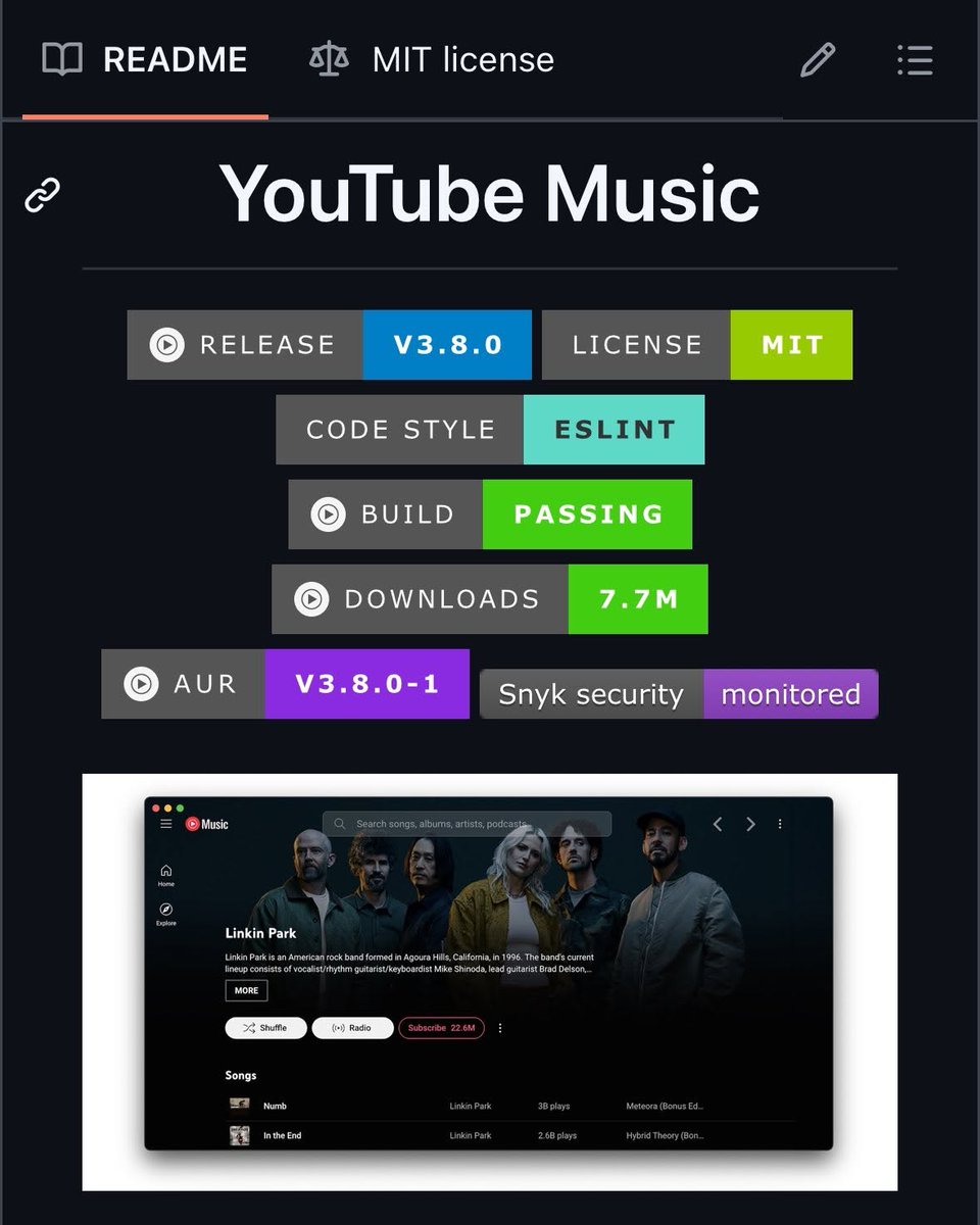HowToPrompt__'s tweet photo. Google is going to HATE this..

Someone open-sourced a YouTube Music desktop app that kills ads, downloads MP3s, and skips non-music parts automatically.

It does everything Premium does. For free. Forever.

100% Open Source. https://t.co/inE3ZisMBr