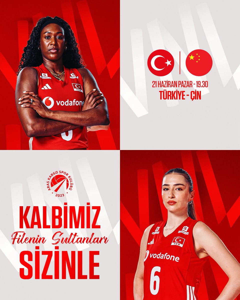 araskargosk's tweet photo. Kalbimiz sizinle! 🇹🇷

📍 VNL 2026 | 2. Hafta, 4. Maç 
🗓️ 21 Haziran Pazar
🕥 19.30
🆚 Türkiye - Çin https://t.co/rzyciveLTz