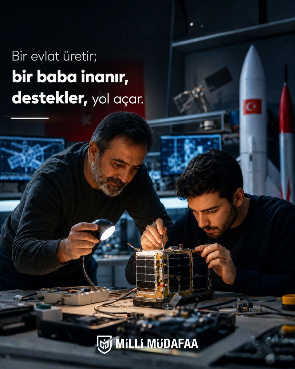 millimudafaa_tr's tweet photo. Bir evladın cesaretinde, emeğinde ve ülkesine değer katma yolculuğunda çoğu zaman bir babanın sessiz desteği vardır.

Bazen bir omuz dokunuşu, bazen yol gösteren bir bakış, bazen de “yapabilirsin” diyen güçlü bir inanç���
Geleceğe iz bırakan tüm evlatların arkasında; güven veren, emek veren ve gururunu sessizce taşıyan babalar var.

Babalar Günü kutlu olsun.

#BabalarGünü #MilliMüdafaa #SavunmaSanayii #MilliTeknoloji #Türkiye