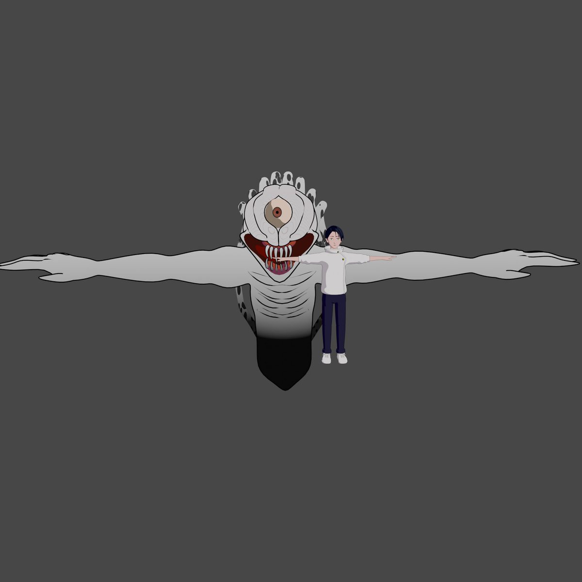 poctarodesu's tweet photo. コツコツ乙骨🦴
里香ちゃんはこんな感��ですかね💀
#blender #b3d
#呪術廻戦 https://t.co/BF3vXnKVuL