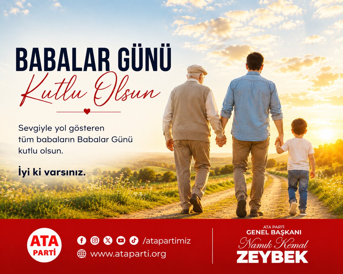 atapartimiz's tweet photo. 🔹️Baba; yalnızca evladına değil, milletin geleceğine de yön veren ilk öğretmendir. 
🔹️Başta şehit babalarımız olmak üzere tüm babalarımızın Babalar Günü kutlu olsun.

#ATAParti https://t.co/NEcQpQBJjd