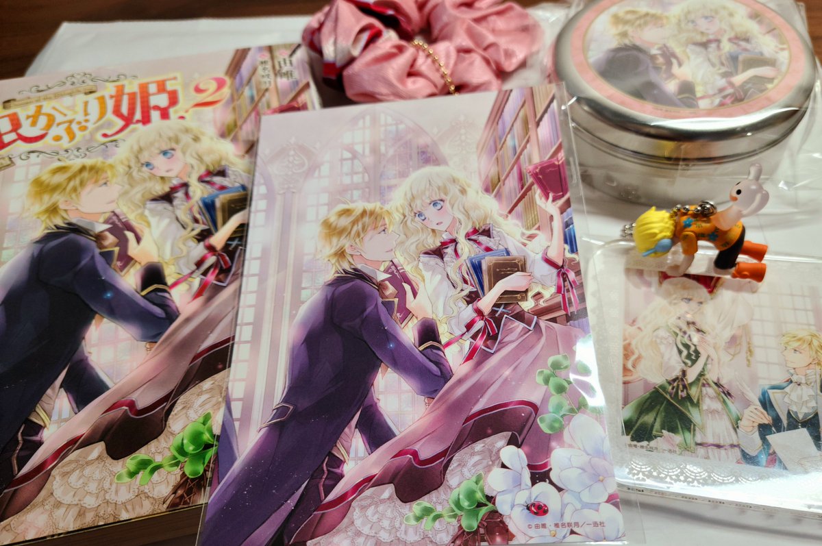 yui_bibliophile's tweet photo. #虫かぶり姫 のグッズを色々ともらいました💕
去年のアイリスNEOの創刊10周年で、紅茶やシュシュ等作ってもらいました✨
実は2巻の椎名先生の絵がお気に入り💕
エリィとクリスの日常で、めっちゃありそうな光景じゃないですか！？😚
エリィの表情も好きです💕

…1人混じってますが、お気に入りなのでw https://t.co/7sIqSVOQOD
