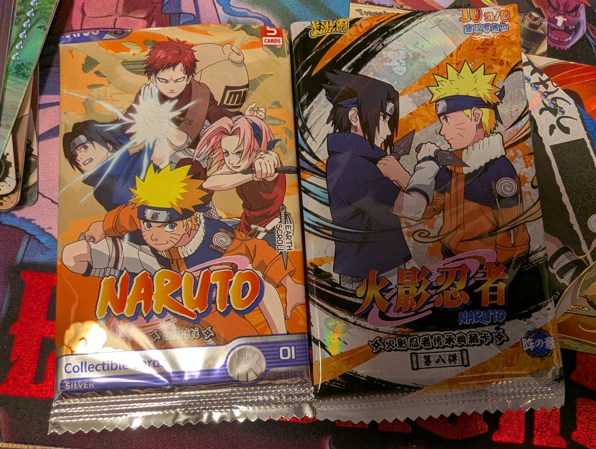 海外のNARUTOカード買ってみたけどなにがあたりかわからんなw 英語には