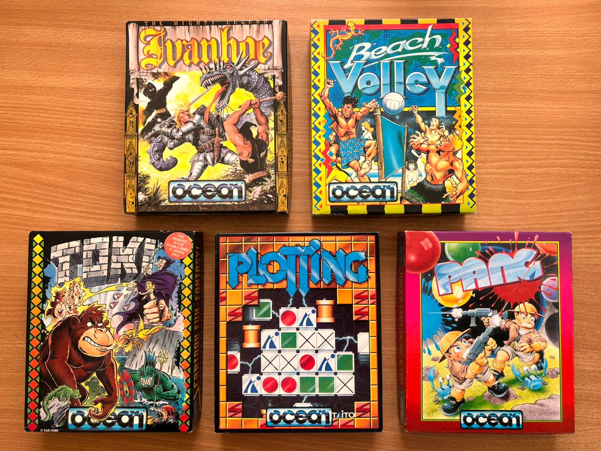 Gamrok's tweet photo. So here's a photo of all my Ocean France games in big-box format 💙
I have lots of fond memories of these games on my Amiga 500 🤗
My favorite is probably Beach Volley! ⛱️ 🤾 🏐
#OceanFrance #OceanSoftware #RetroGaming #BigBoxGames #Amiga #AtariST https://t.co/mJmxKAwI2e