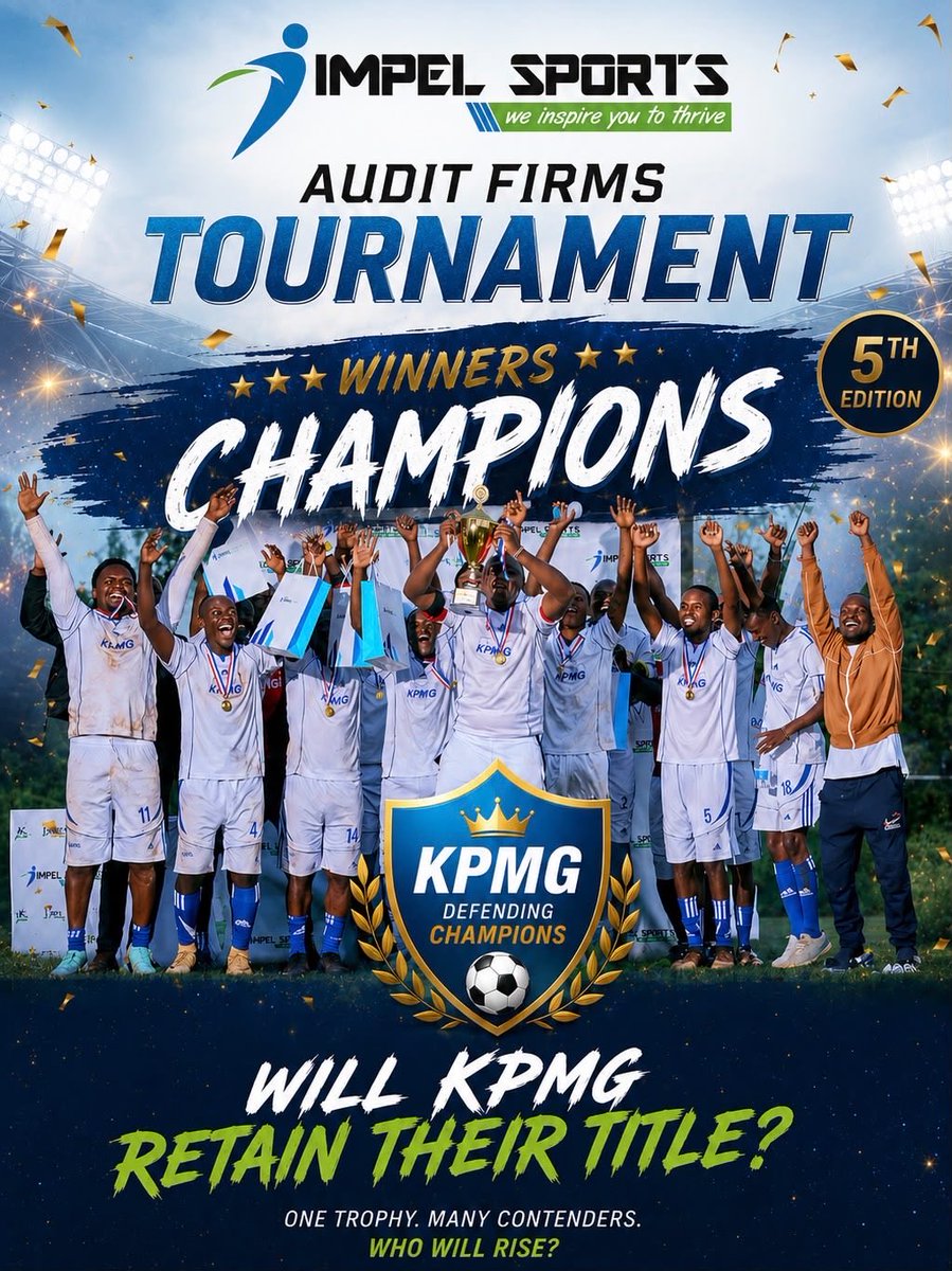 Impel_Sports's tweet photo. Last year KPMG @KPMGEastAfrica emerged the winners of the 5th edition of the Audit Firms tournament. Every team will be coming for them. The question heading into the 6th edition of the Audit Firms Tournament is simple. Will they retain their title?? https://t.co/a1ThbEjZzY