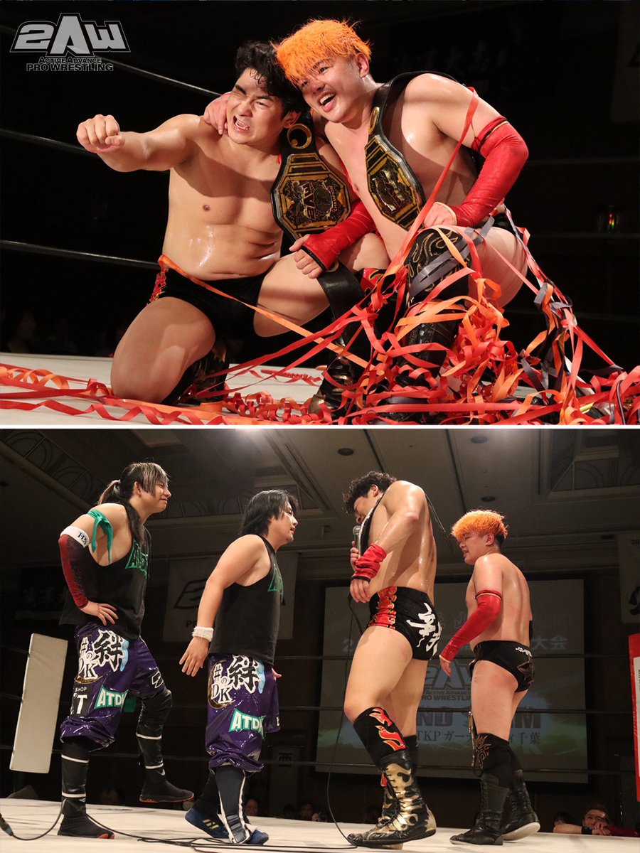 2awoffice's tweet photo. 【本日の試合結果】6/21(日)2AW旗揚げ7周年記念大会
旗揚げ7周年記念大会ありがとうございました！こちらの大会の様子はサムライTVにて後日放送予定です。初回放送は7月2日（木）22時からを予定しております。こちらも是非ともご覧ください！
#2AWはオモシロイ
#千葉
 https://t.co/g1BJ9sP53g https://t.co/rTzjMbyHGm