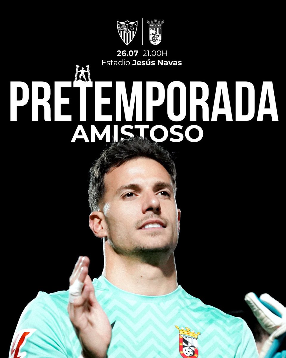 ADCeuta_FC's tweet photo. 📅 PRETEMPORADA | Sevilla FC vs AD Ceuta FC

Ya tenemos la primera fecha de nuestra pretemporada 26/27.
Nos enfrentaremos a un rival de 1ª División en el Estadio Jesús Navas 🏟️

El encuentro se disputará a puerta cerrada pero podrá disfrutarse por la plataforma del Sevilla CF 📺 

🔗: https://t.co/zyrN7o9NVD

# PersiguiendoSueños