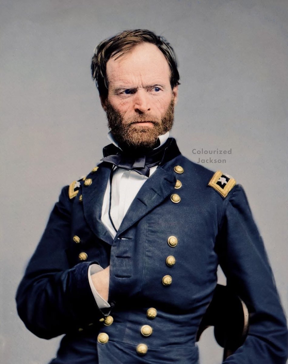 EchoesofWarYT's tweet photo. Union Army Major General William Tecumseh Sherman photographed by Mathew Brady in circa 1864. https://t.co/OHrRRfMLMD