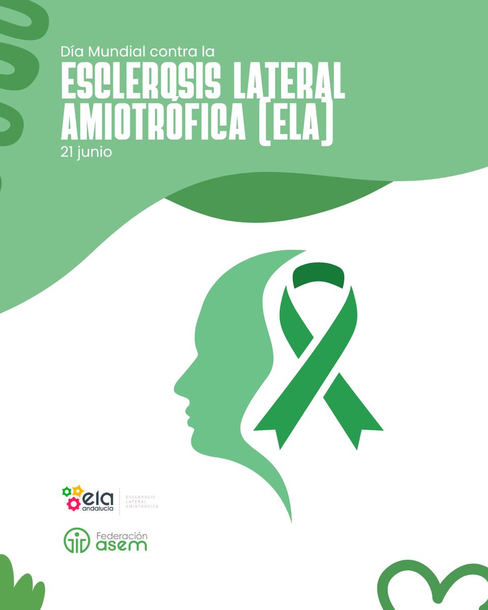 Federacion_ASEM's tweet photo. 🌍 21 de junio | Día Mundial contra la ELA

Alrededor de 4.000 personas conviven actualmente con esta enfermedad y cada año se diagnostican cerca de 900 nuevos casos. 

#DíaMundialELA #ELA #FederaciónASEM #RedASEM
@ELA_ANDALUCIA https://t.co/uPDJ21zWHx