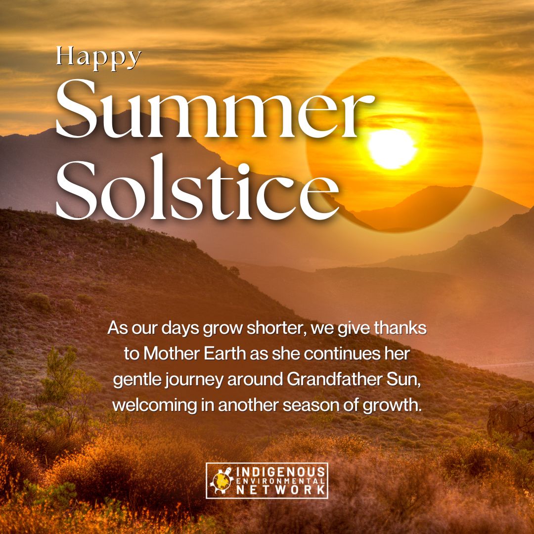 IENearth's tweet photo. As our days grow shorter, we give thanks to Mother Earth as she continues her journey around Grandfather Sun, ushering in another season of abundance and growth.
#summersolstice #defendthesacred https://t.co/QG8sMWPqUq