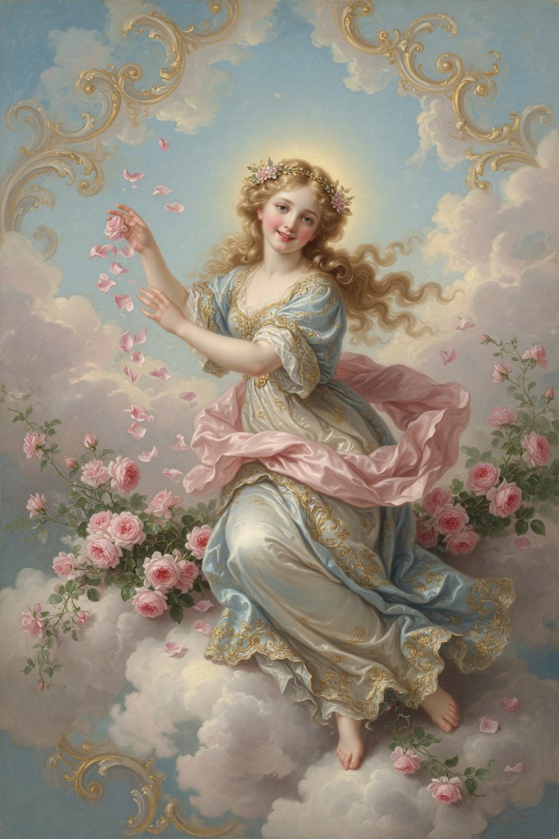RockGrokAI's tweet photo. #Prompshare (Agent): For the subject of a beautiful young female angel bestowing grace, kindness, love, and compassion, create four museum-quality artworks in four different classical artistic aesthetics. https://t.co/7qnkBMh74V