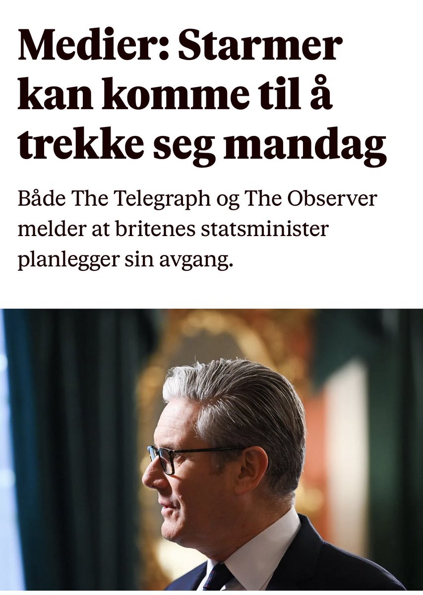 LiseSorensen_'s tweet photo. Om britene kan få Starmer til å trekke seg, burde vel vi klare det samme med Støre 🤔 https://t.co/E4XSxXlF3U