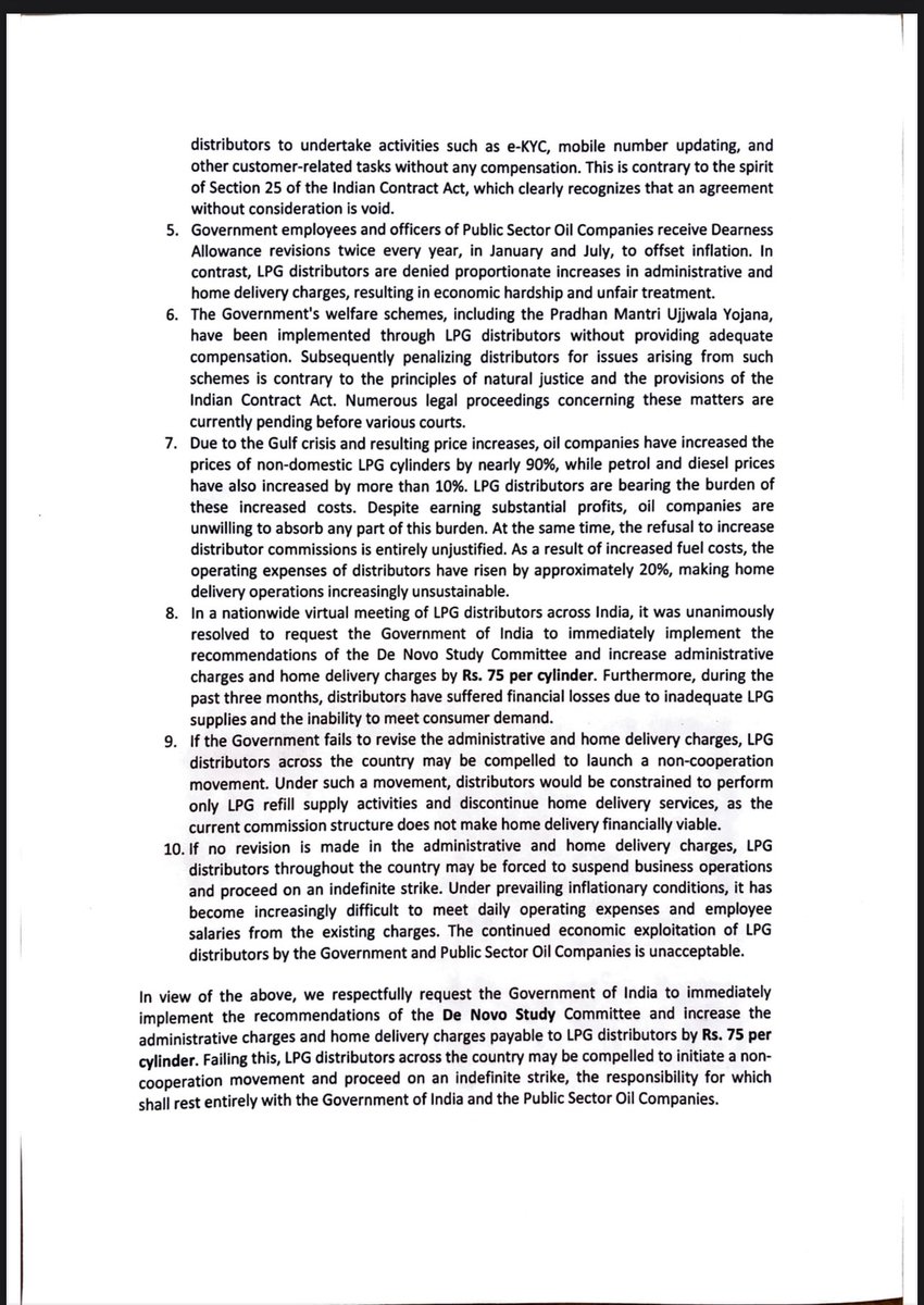 lpgdai24's tweet photo. #Justice_LPG_Ditributors #Revise_LPG_Distributor_Commission_to_Rs_150
#Implement_Denovo_Commission_Recoomendations_1_2
@rashtrapatibhvn @PMOIndia @narendramodi @TheSureshGopi @HardeepSPuri @PetroleumMin @Secretary_MoPNG @neerajmittalias @HPCL @BPCLimited @IndianOilcl @cmdbpcl @CMD__HPCL @ChairmanIOCL @SunilTatkare 

“हम माँग माँग कर हारे,
  हक़ मिलते नहीं हमारे “

“गाली नहीं एक धन्यवाद दीजिए ,
देश के एलपीजी वितरक का कमीशन तुरंत बढ़ाकर रू १५०/- कीजिए “