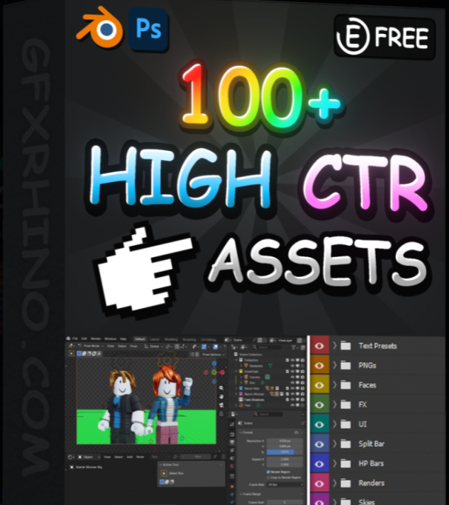 🎨 100+ High Ctr Assets Pack Make your Icons and thumbnail better🚀 100 ...