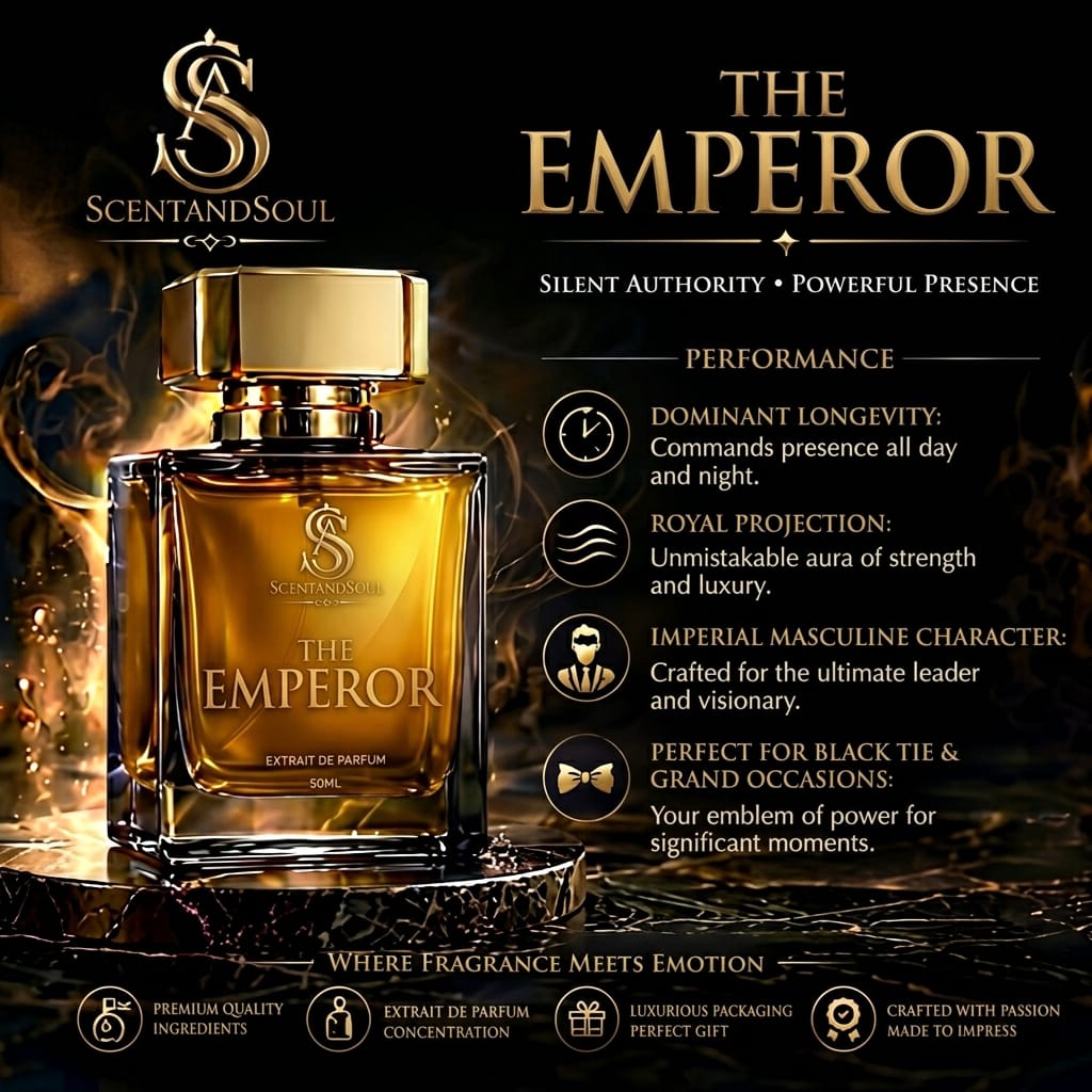 ScentSoulPK's tweet photo. 👑 The Emperor
Silent Authority. Powerful Presence.
Crafted for those who lead with confidence and leave a lasting impression.
✨ Extrait de Parfum ✨ Long-Lasting Performance ✨ Premium Luxury Fragrance
#TheEmperor #ScentAndSoul #LuxuryFragrance #MensPerfume #SignatureScent https://t.co/DbChSngWiW