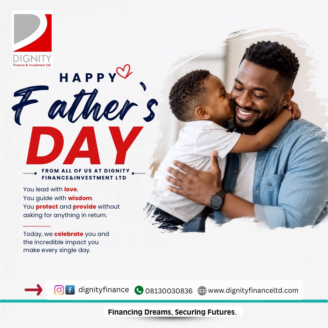 dignity_finance's tweet photo. Congratulations 𝐇𝐚𝐩𝐩𝐲 𝐅𝐚𝐭𝐡𝐞𝐫’𝐬 𝐃𝐚𝐲 𝐭𝐨 𝐚𝐥𝐥 𝐭𝐡𝐞 𝐚𝐦𝐚𝐳𝐢𝐧𝐠 𝐃𝐚𝐝𝐬 𝐢𝐧 𝐭𝐡𝐞 𝐰𝐨𝐫𝐥𝐝!
The supporter, fixer, the chef, the mentor, the protector, a fan and our very first hero.Thank you for the sacrifices you make. #finance #fatherday https://t.co/A5XcSTRVFe