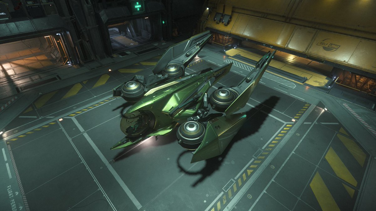 NeoSatellite's tweet photo. #StarCitizen #スターシチズン 
これが私の船か！(66回目)
異形の可変戦闘機 San'tok.yāi
個性的な外観とは裏腹に堅実な性能を誇り、
火力面が今一つだが高い運動性と素直な操縦性を持っている。
コンポーネントも軍用品が標準装備されてるため、即実戦運用が可能なのも高評価。

欠点は価格面かな？ https://t.co/IaXSaBpGuJ