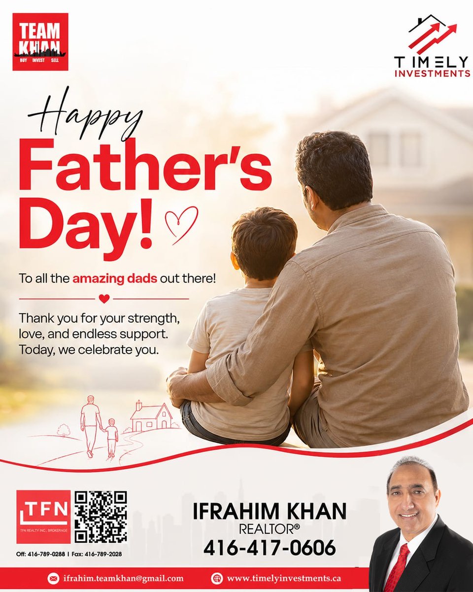 TeamKhanRE's tweet photo. Happy Father’s Day to all the incredible dads—your love makes all the difference. 💙
.
#teamkhanrealestate #fathersday #dadlife #leadership #hardwork #entrepreneurlife https://t.co/WTiSLlu8rW