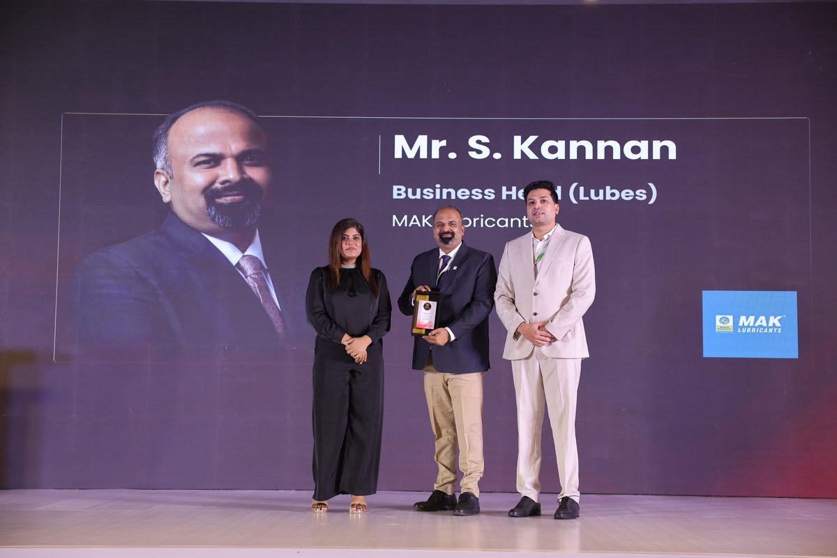 BPCLMakLubes's tweet photo. We are proud to share that Mr. S. Kannan, Business Head (Lubes), has been conferred with the prestigious 'Brand Catalyst of the Year' award by AdEnTech at the AET Summit in Mumbai.

This recognition reflects his leadership, vision, and commitment to building a brand that continues to earn the trust of customers through quality, innovation, and excellence.

We thank our customers, partners, and stakeholders for their continued trust and support, which inspire us to keep raising the bar every day.

#BrandsThatIndiaTrusts2026 #BrandCatalystOfTheYear #MAKLubricants #Leadership #CustomerTrust #MAKMakesItPossible 

@BPCLRetail1 @BPCLimited