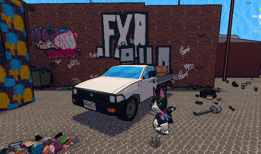 CathodeGame's tweet photo. Environment design / prop modeling can be a bit of a slog, so I don't have too much to show this #ScreenshotSaturday... but here's some #lowpoly cars I've recently made for Cathode!

(styled after a Hilux and a Miata)
#gamedev #indiedev https://t.co/BK5BuuABM1
