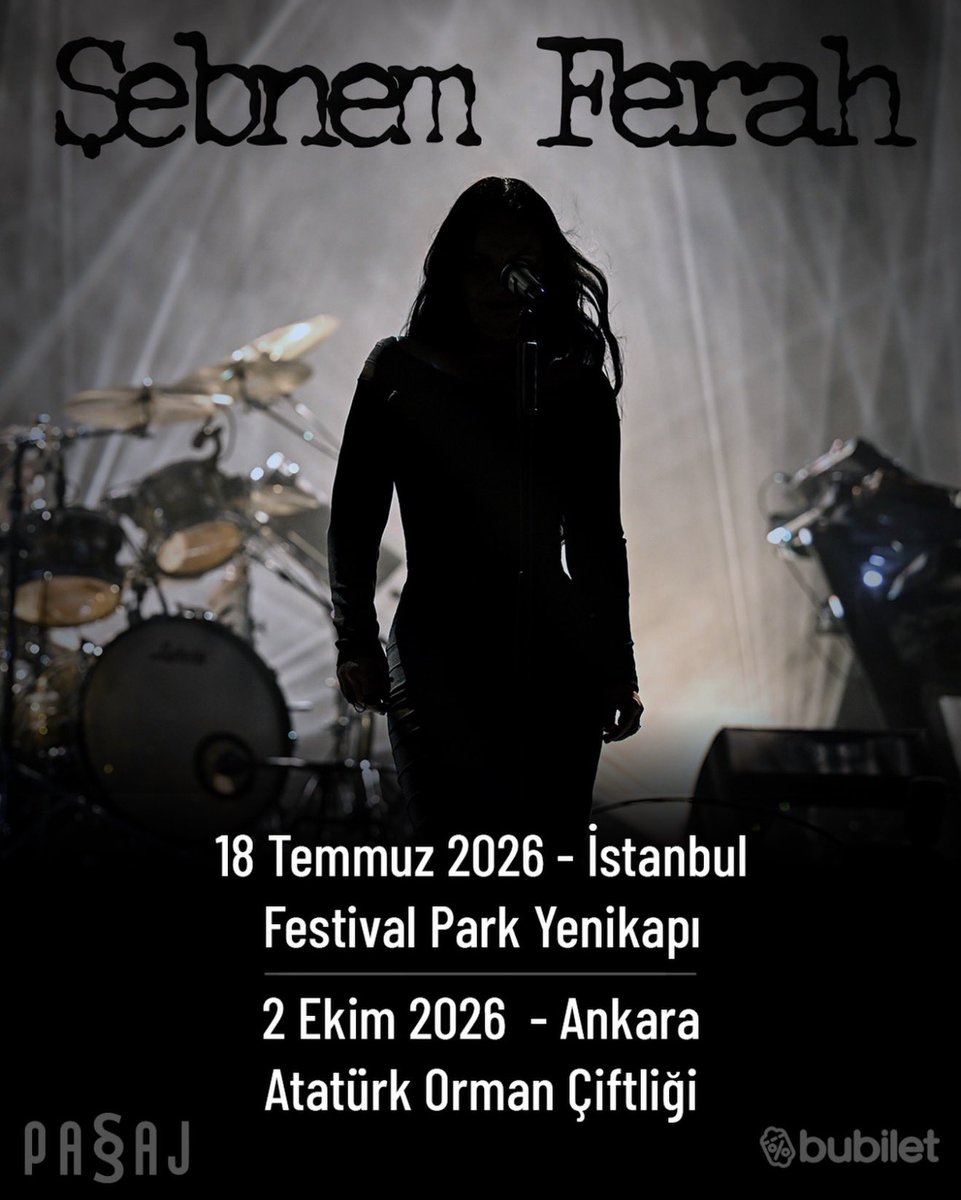 bubilet's tweet photo. Bu bir pazar günü bildirimidir! 💚

Şebnem Ferah 18 Temmuz'da İstanbul'da, 2 Ekim'de Ankara'da… https://t.co/KALTXy1eTv