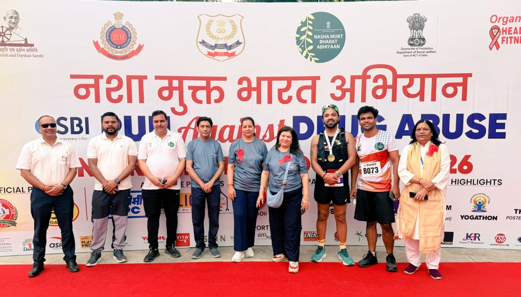 DrVijayTiwariJi's tweet photo. @rashtrapatibhvn

Congratulations to all 2,000 Runners who participated in Nasha Mukt Bharat “Run Against Drug Abuse” on #InternationalYogDiwas at #GandhiDarshan with Asian Marathon Gold Medalist @SunitaGodara

@VijayGoelBJP 
@blvermaup @MSJEGOI @narcoticsbureau @PMOIndia

@ANI https://t.co/pufAWtJtAf