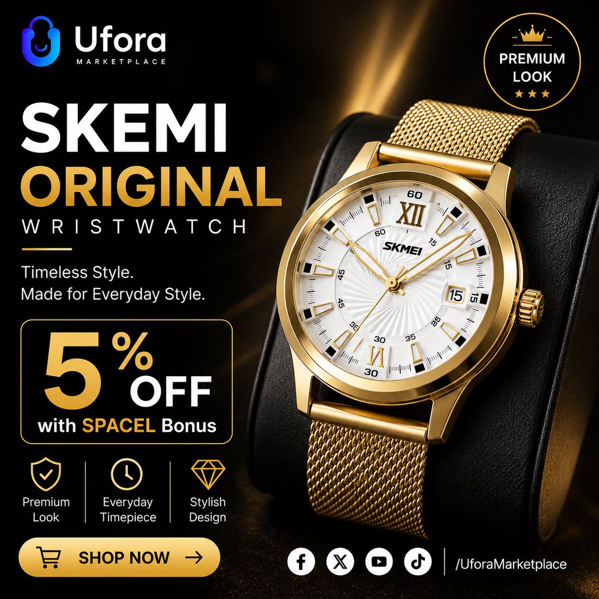 Uforashop's tweet photo. ⌚✨ SKMEI Original Wristwatch

A classic everyday watch for work, casual wear, or gifting.

🎁 Eligible purchases may receive 5% OFF with SPACEL Bonus.

🛍️ https://t.co/gb7CdSxaWA

#UforaMarketplace #SKMEI #Wristwatch #SPACEL #OnlineBusiness https://t.co/4S7artwy8c