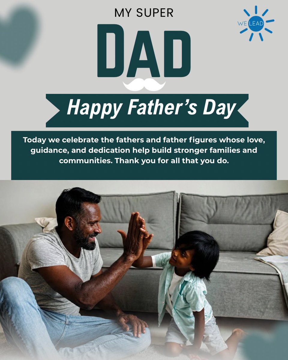 Welead_network's tweet photo. From all of us at WELEAD, we extend our warmest wishes to fathers and father figures celebrating today.

Happy Father’s Day

#weleadnetwork #weleadboysacademy #FathersDay #togetherwelead #ecosystemofgood https://t.co/3sK5TPpf2Y
