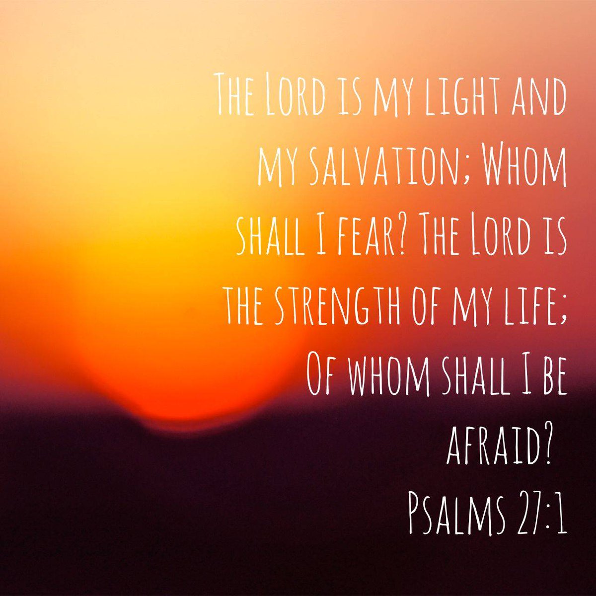 Sarah47336's tweet photo. Psalms 27:1 NKJV
[1] The Lord is my light and my salvation; Whom shall I fear? The Lord is the strength of my life; Of whom shall I be afraid?

https://t.co/g3IzsM0kIw https://t.co/OvAPYgSTha
