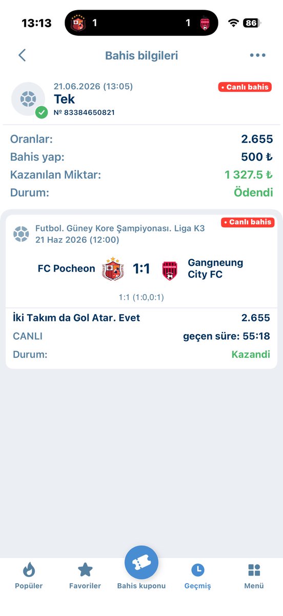 trqay19's tweet photo. ALGIKIRAN EMİN OLDUĞUNDA BÖYLE YEŞİL GÖRÜNÜR😉😉😉 BİR KUPON DAHA GELMEDİ ATTIM ERKENDEN MAÇ 3-1 ŞUANDA DİYE😉😉😉💪🙏👌👍

@Bet365Erol41 @uygrr9 @feyyazlim @19Zero3  @brahimKuka98287 @champions1969 @Emiriiinho31 @Kahrama63947058 @Mehmet2063458 @mhmtmhmt__ @hsyn8620 https://t.co/mOH5QPTYwN