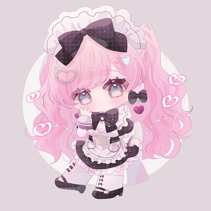 ピンク髪ハーフアップ