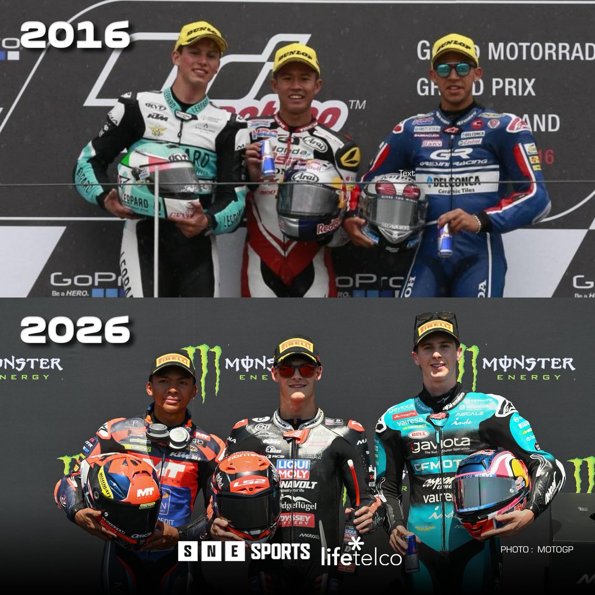 SNE_Sports's tweet photo. DECADE of waiting for the best moment of Malaysian Motorsport 🏍🇲🇾

🇩🇪 #GermanGP 2016 : Khairul Idham Pawi
🇨🇿 #CzechGP 2026 : Hakim Danish

📷 : MotoGP

#MotoGP #Moto3 #KIP #HakimDanish
#SNESports
#LifeTelco https://t.co/l44UfxbmKf